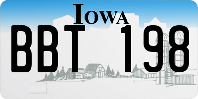 IA license plate BBT198