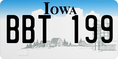 IA license plate BBT199