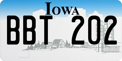 IA license plate BBT202