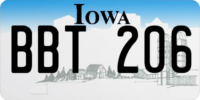 IA license plate BBT206