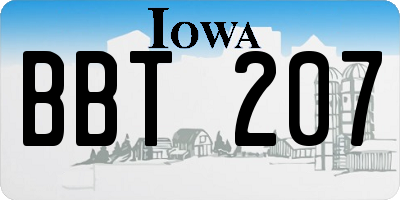 IA license plate BBT207