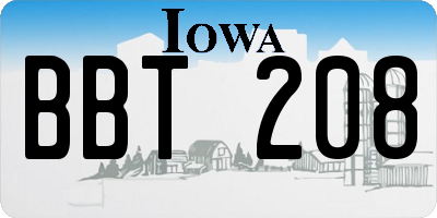 IA license plate BBT208