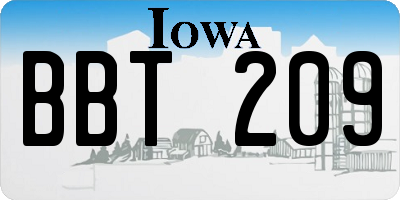 IA license plate BBT209
