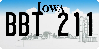 IA license plate BBT211