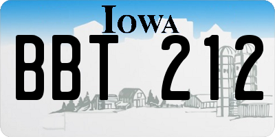 IA license plate BBT212