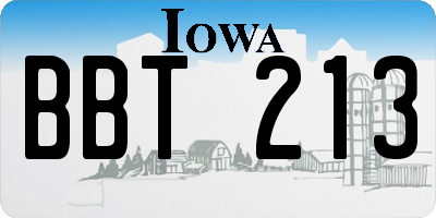 IA license plate BBT213