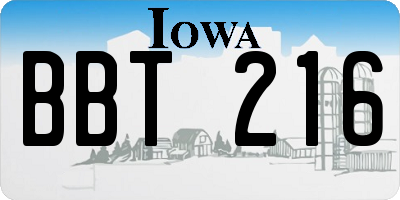 IA license plate BBT216