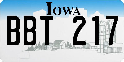 IA license plate BBT217