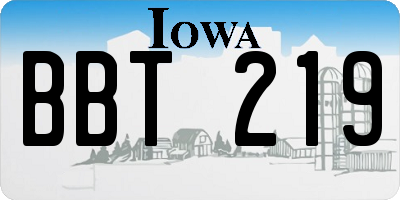 IA license plate BBT219