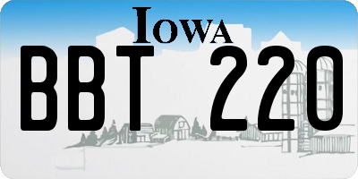 IA license plate BBT220