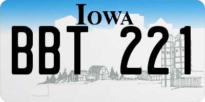 IA license plate BBT221