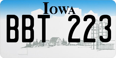 IA license plate BBT223