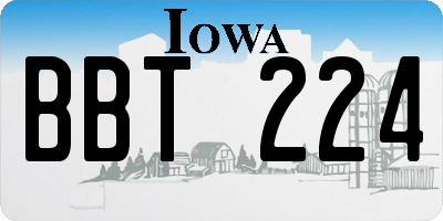 IA license plate BBT224