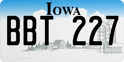 IA license plate BBT227
