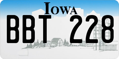 IA license plate BBT228