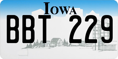 IA license plate BBT229
