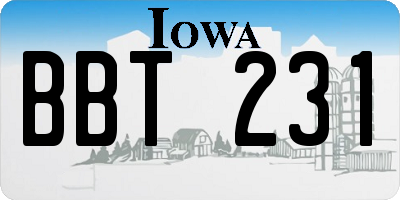 IA license plate BBT231