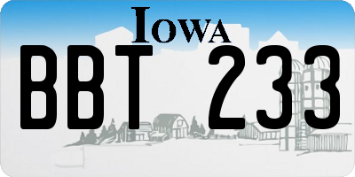 IA license plate BBT233