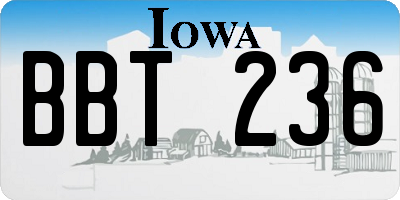 IA license plate BBT236