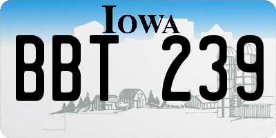 IA license plate BBT239