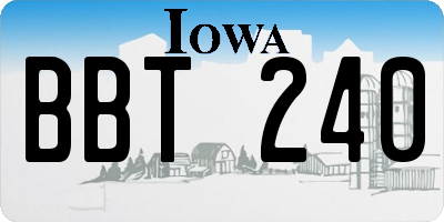 IA license plate BBT240