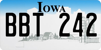 IA license plate BBT242