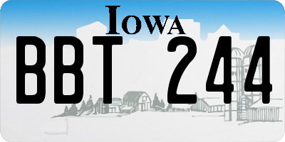 IA license plate BBT244