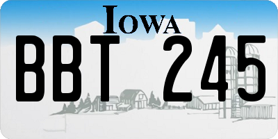 IA license plate BBT245
