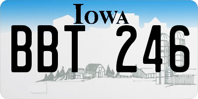 IA license plate BBT246