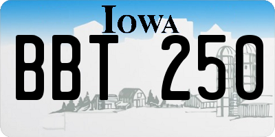 IA license plate BBT250