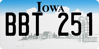 IA license plate BBT251