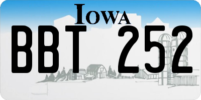 IA license plate BBT252