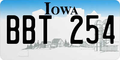 IA license plate BBT254