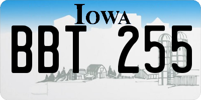 IA license plate BBT255