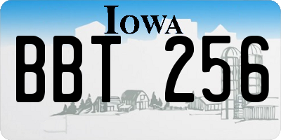 IA license plate BBT256