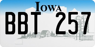 IA license plate BBT257
