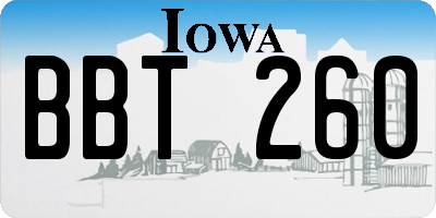 IA license plate BBT260