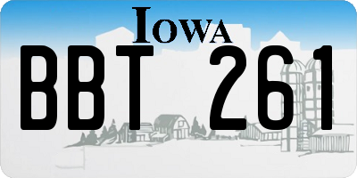 IA license plate BBT261