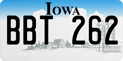 IA license plate BBT262
