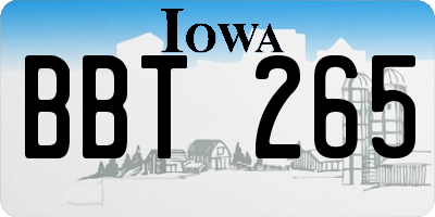 IA license plate BBT265