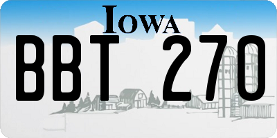 IA license plate BBT270