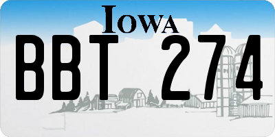 IA license plate BBT274