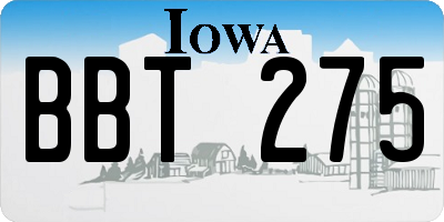 IA license plate BBT275