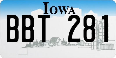 IA license plate BBT281