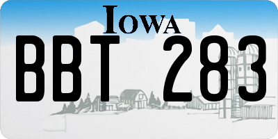 IA license plate BBT283