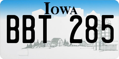 IA license plate BBT285