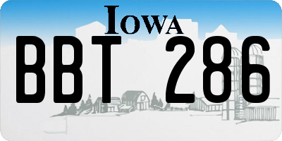 IA license plate BBT286