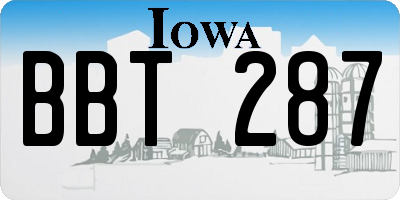 IA license plate BBT287