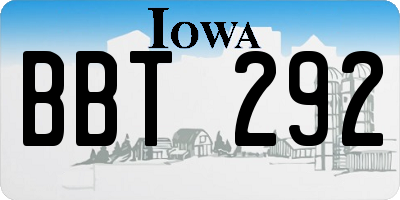 IA license plate BBT292