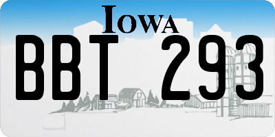 IA license plate BBT293